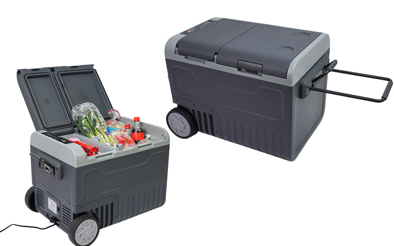 キャスター付き車載用2ドア冷凍冷蔵庫45L