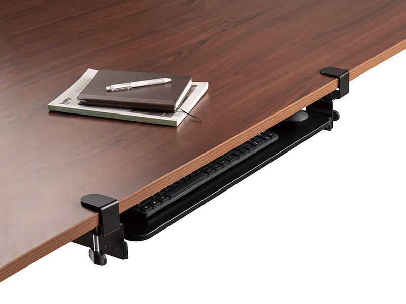 フラットになるクランプ式キーボードスライダーL