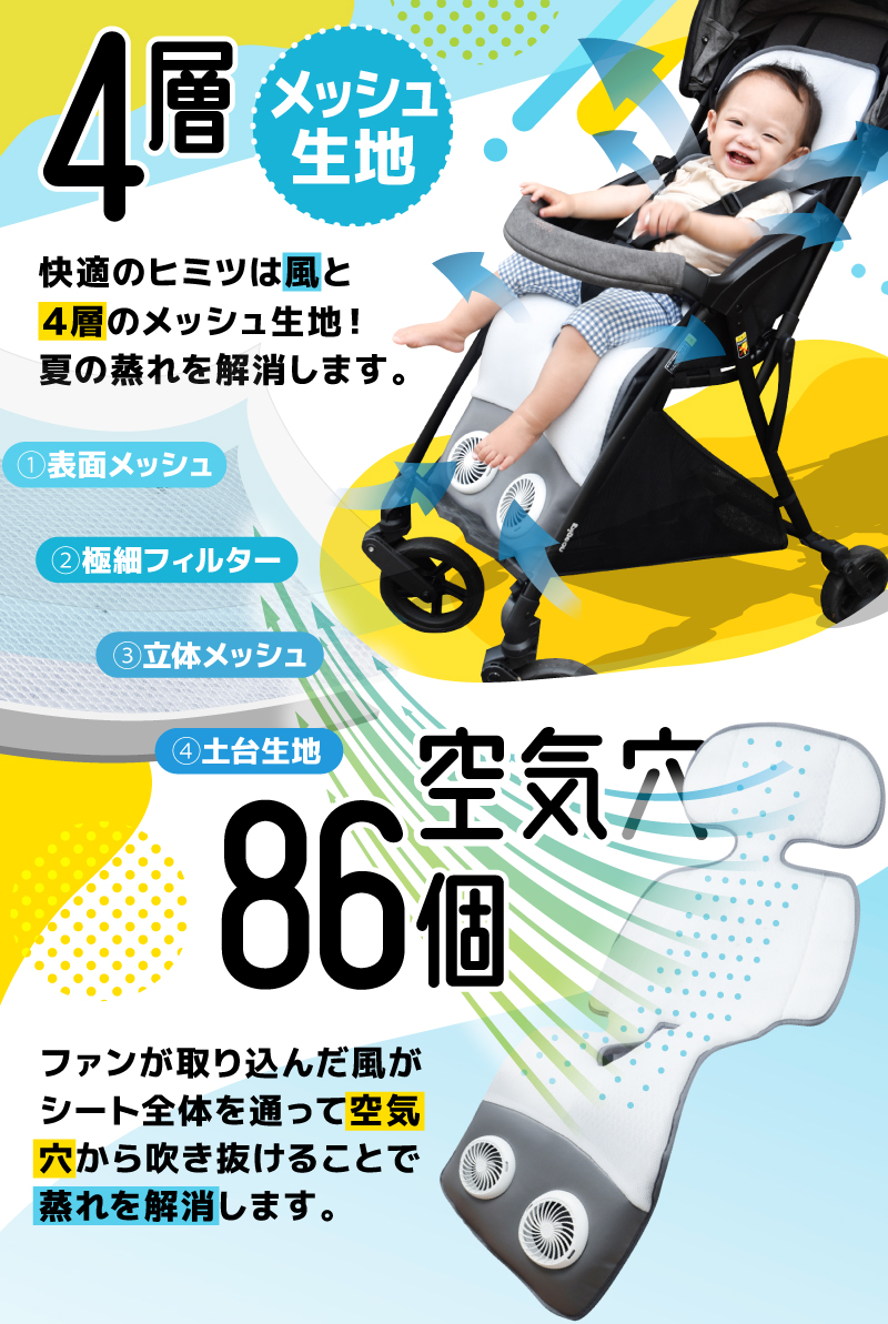 フルメッシュ生地と無数の空気穴