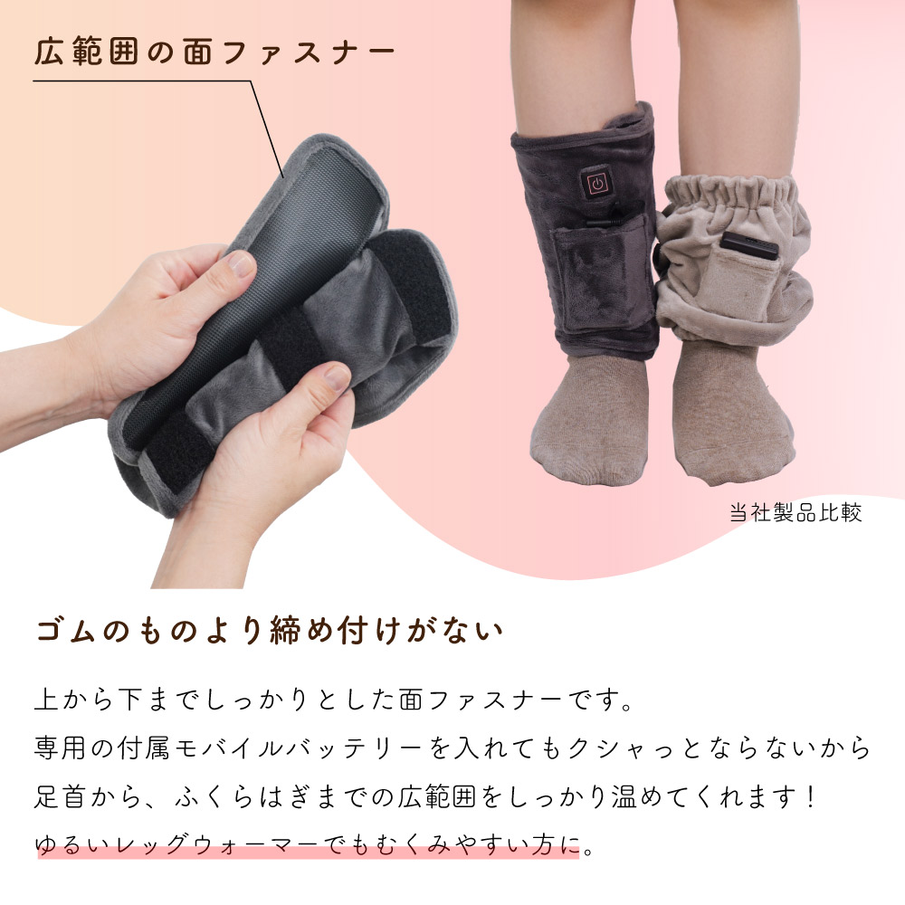 面ファスナー式だから締め付けが気にならない