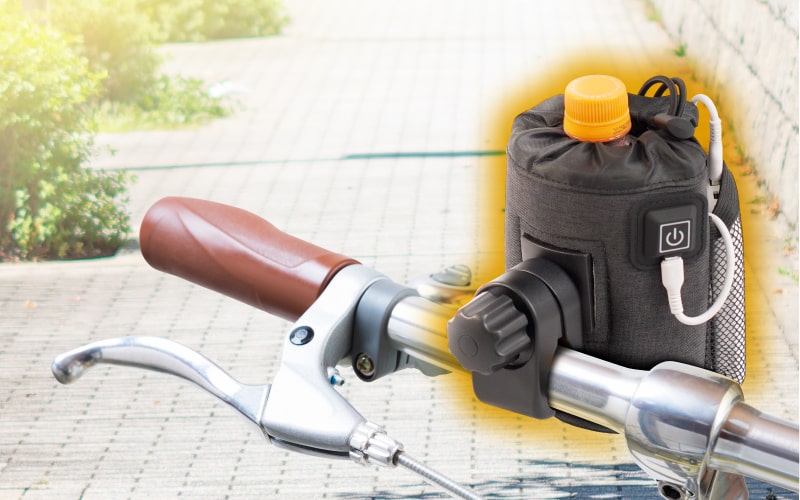 自転車用アタッチメント付きUSBあったかポーチ