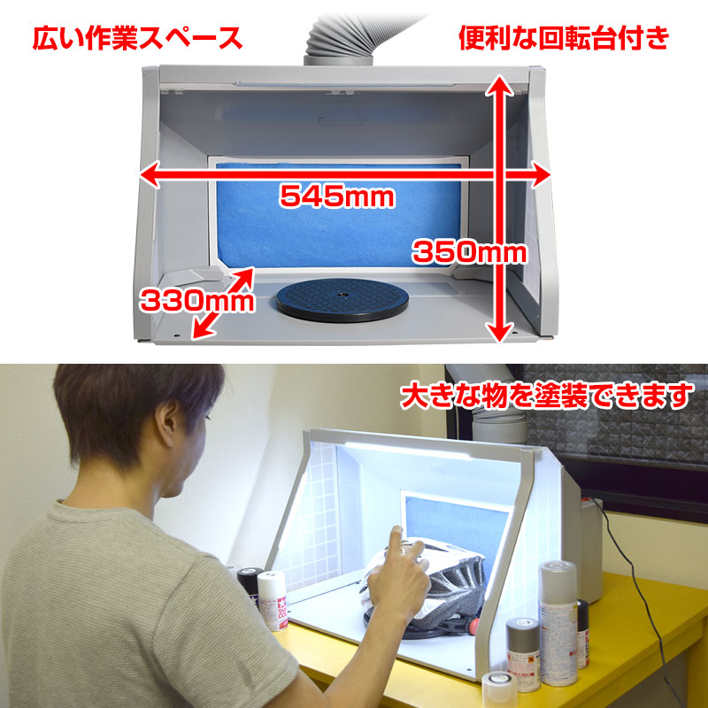 LEDライト付パワフルファン塗装ブース デラックス サンコー株式会社 事業者向けネット仕入れ・卸サイト