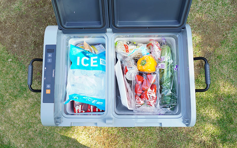 キャスター付き車載用2ドア冷凍冷蔵庫45L