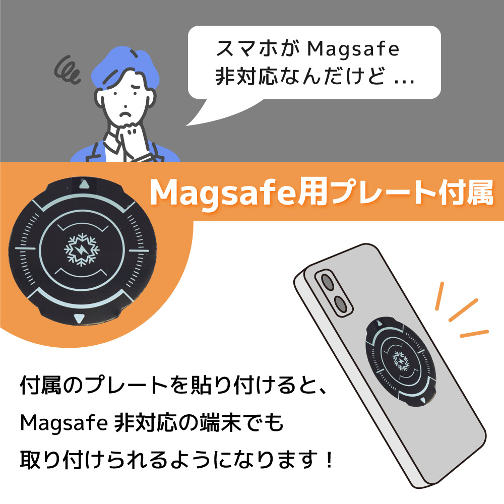 設置も操作も簡単！Magsafe対応で脱着もラクラク♪