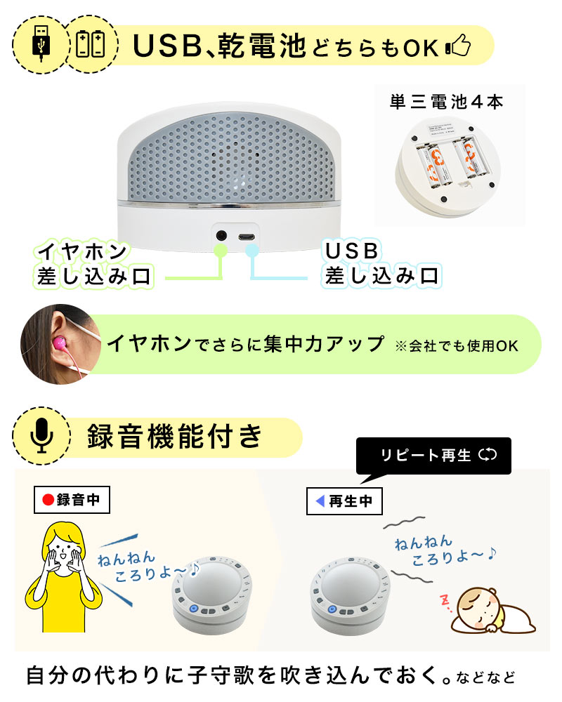 環境音で集中力を高める「ホワイトノイズサウンドボックス」 | 【公式