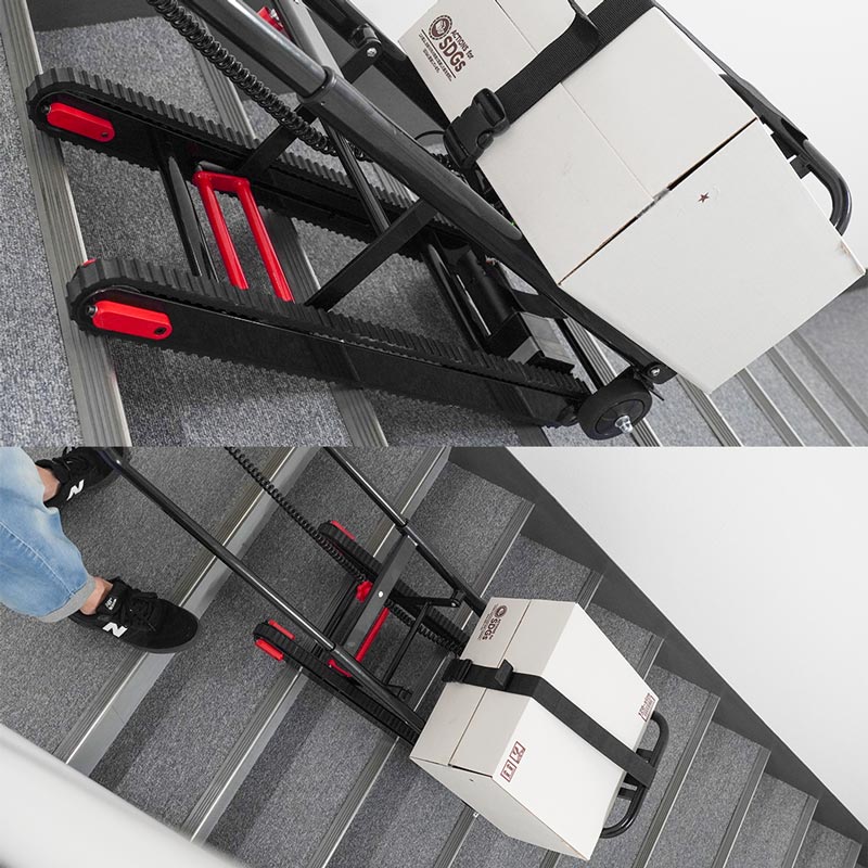 キャタピラのような走行ベルトがしっかり階段を昇り降り