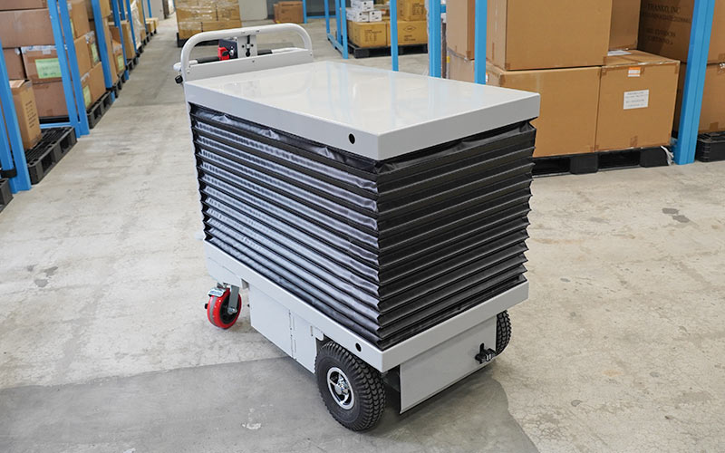 蛇腹昇降リフト付電動アシスト台車