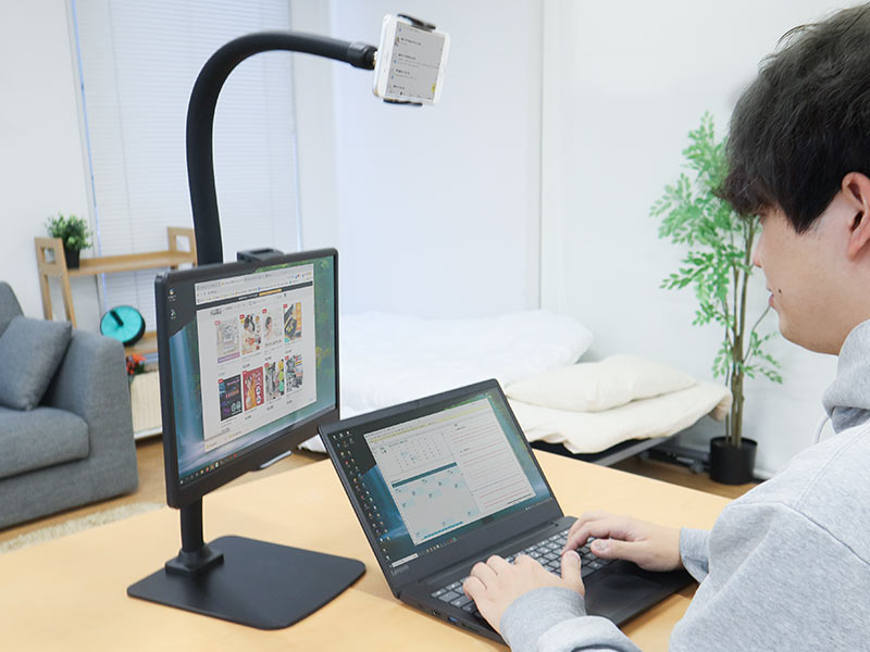 横向き寝・仰向け寝対応スマホアーム「がっちり持って手」