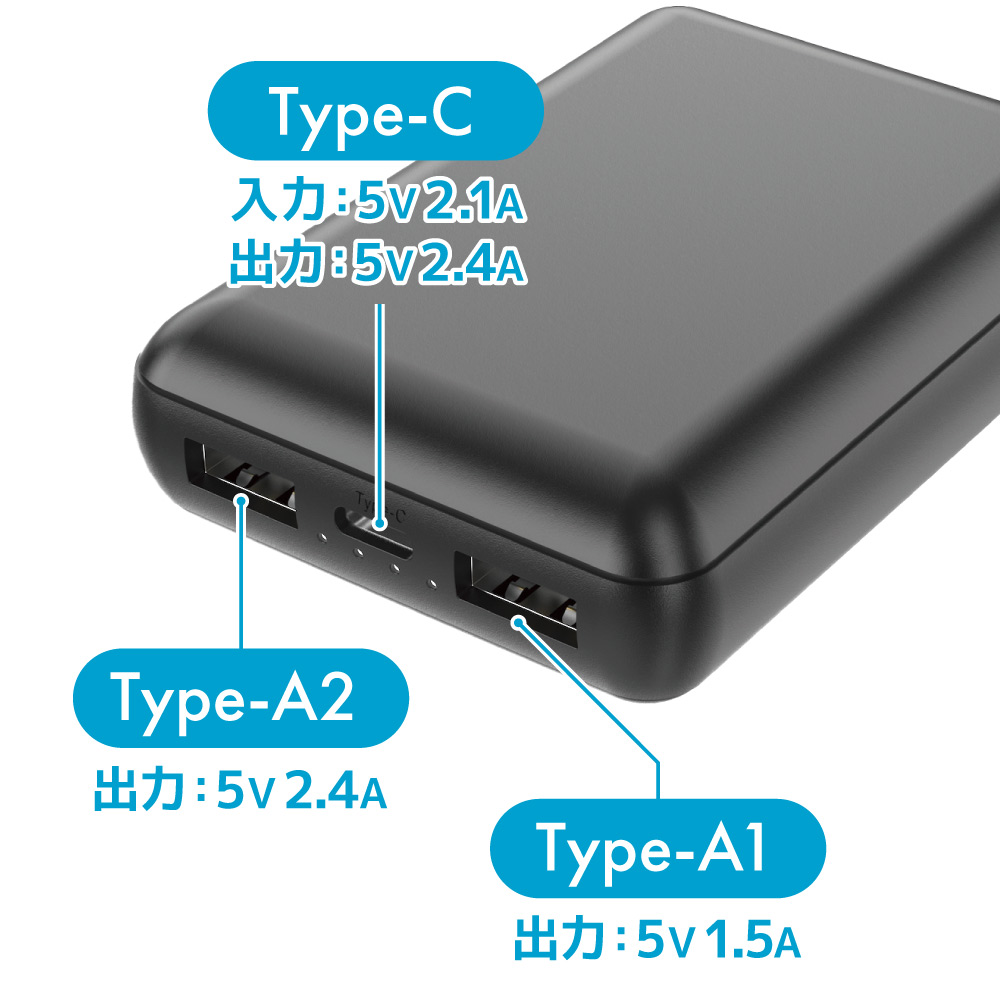 大容量なのにコンパクトで軽量なモバイルバッテリー