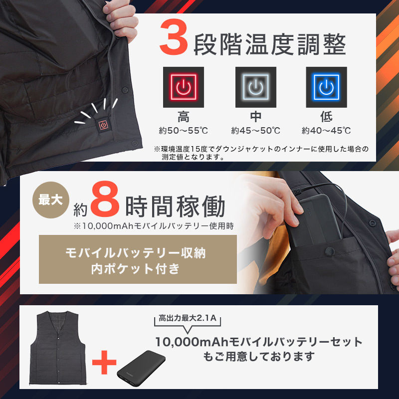 サイズ調整できる「ヒーターベスト」 | 【公式】サンコー通販サイト