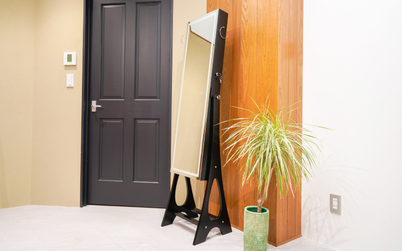 収納付きLED姿見ドレッサー