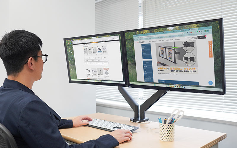 モニターアームプレミアム（ガスショック式）デュアルタイプ