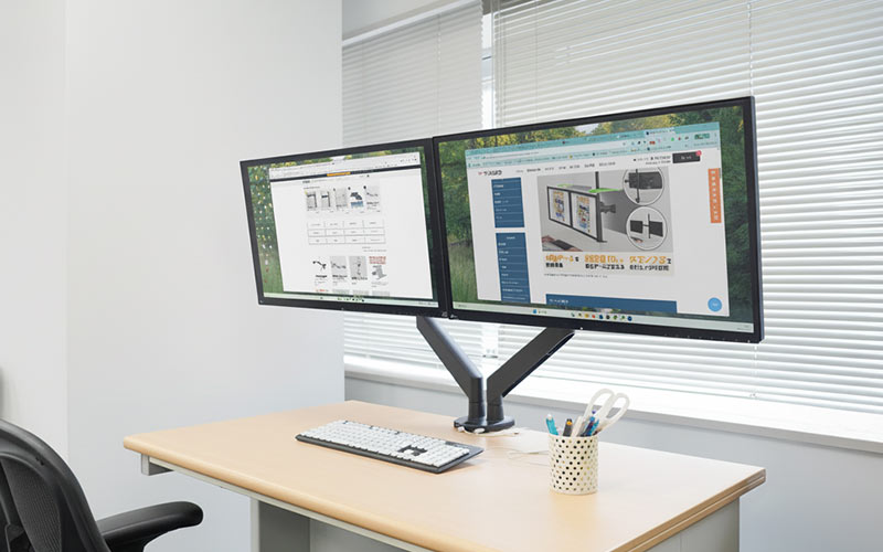 モニターアームプレミアム（ガスショック式）デュアルタイプ