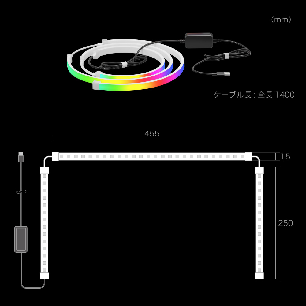 ledテープをモニターの映像と連動 ストア