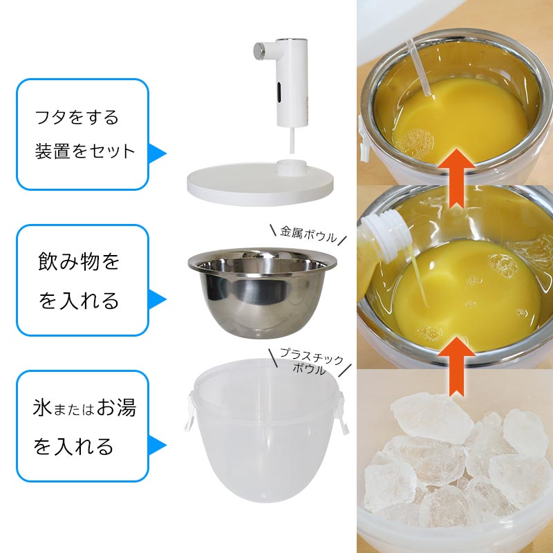 冷やしながら注ぐことができます