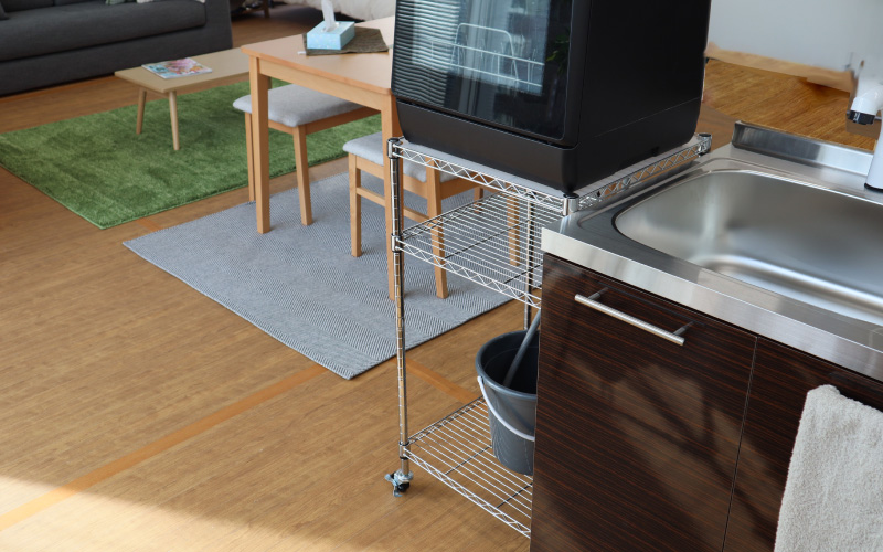 タンク式食洗機に使えるラクア用スチールラック