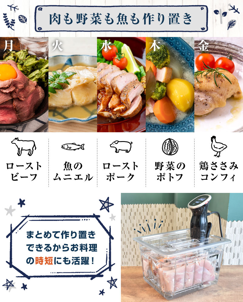 まとめて美味しく作り置き！低温調理器用6列タンク | 【公式】サンコー通販オンラインショップ