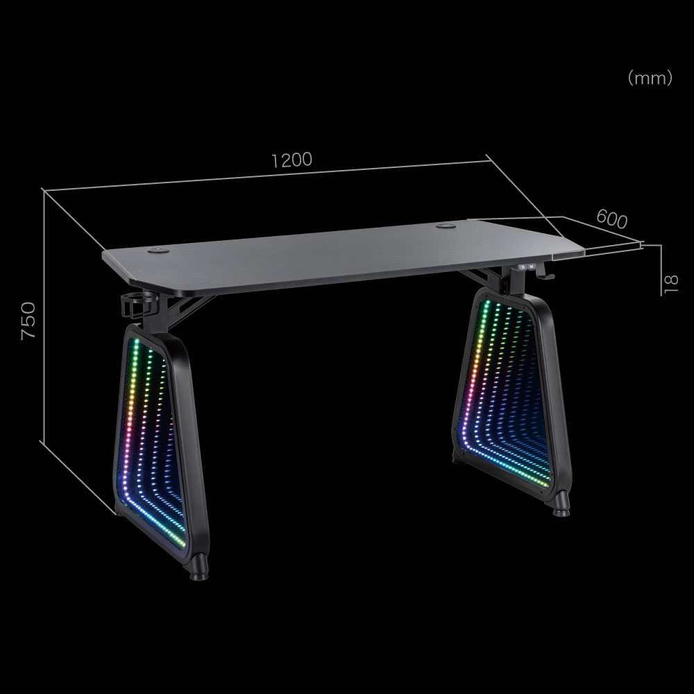 ゲーミングデスク RGBライティング102 ゲーミングデスク シリーズ Z字デスク RGB照明付き Z05