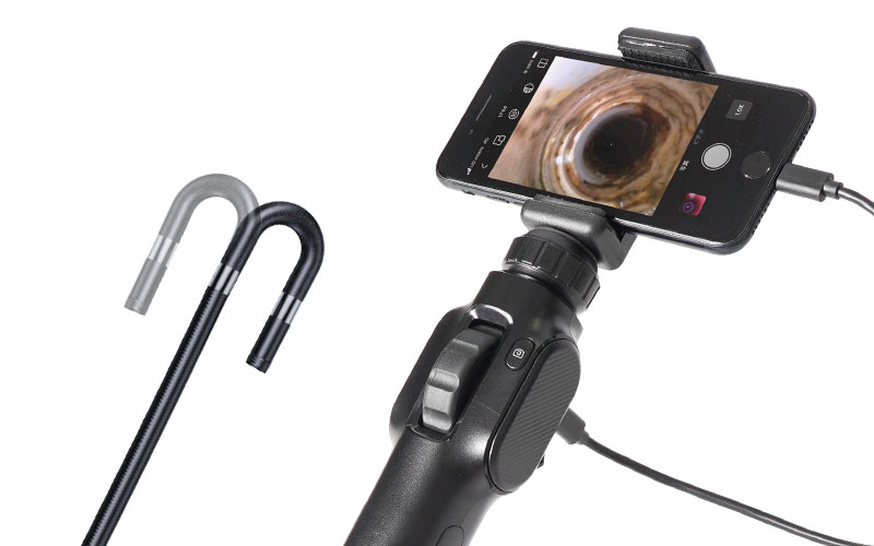 スマホで使用出来る2カメラ工業用内視鏡