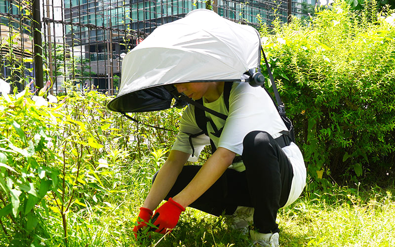 ハンズフリー背負える日傘