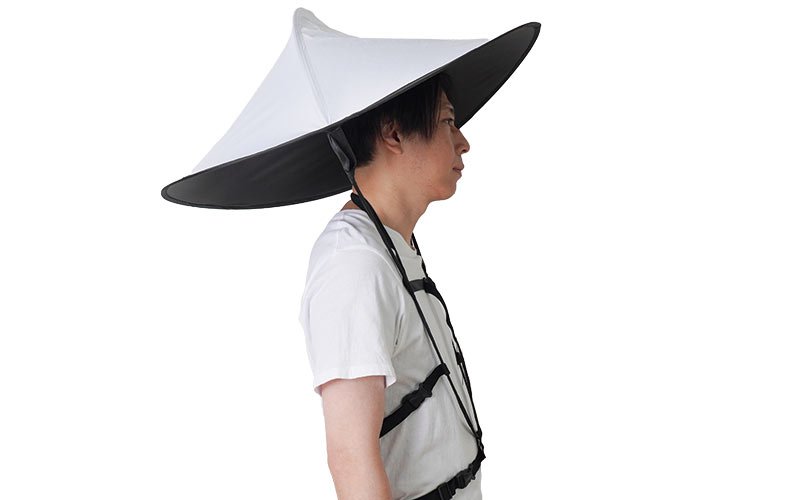 超コンパクト収納　折りたたみ式ハンズフリー日傘