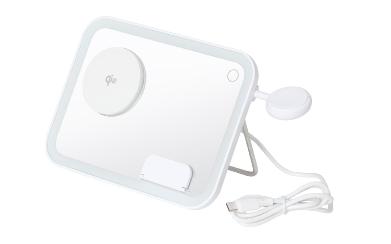 LEDミラー付き「3in1ワイヤレスチャージャー」
