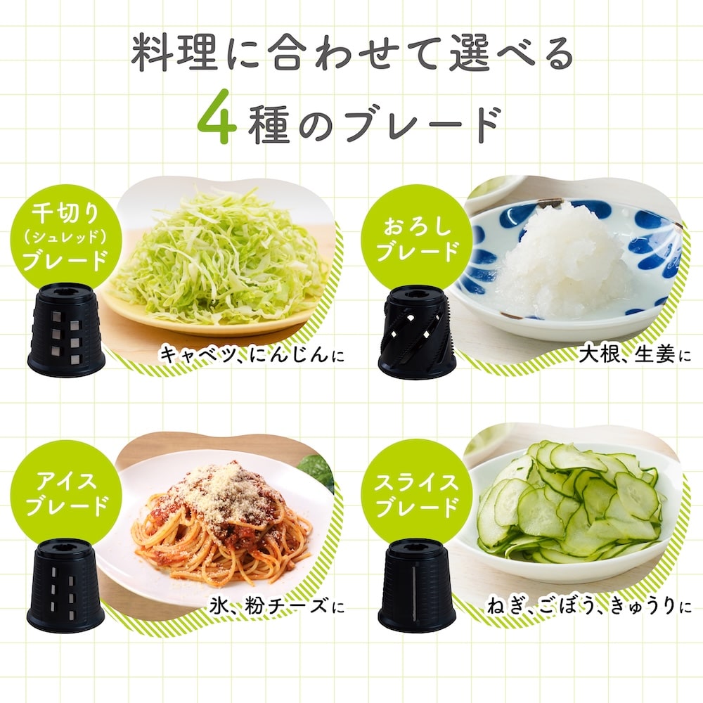 電動キャベツスライサー 本格千切りキャベツも作れる電動スライサー「オロスラ